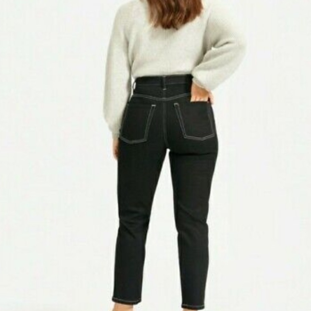 Everlane Cheeky Straight Contrast Stitch Crop Jeans